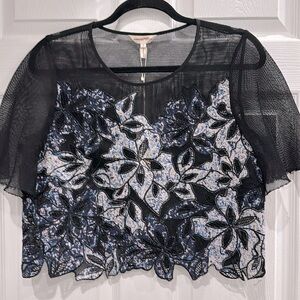 Rebecca Taylor Floral Embroidered Top